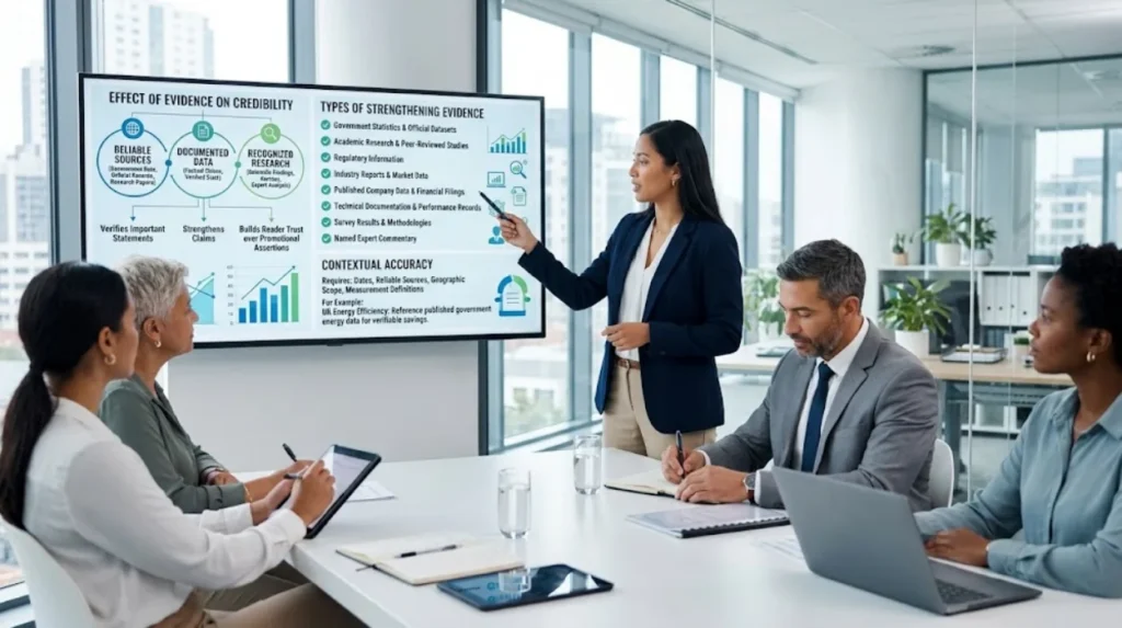 How does evidence affect the credibility of sponsored content?