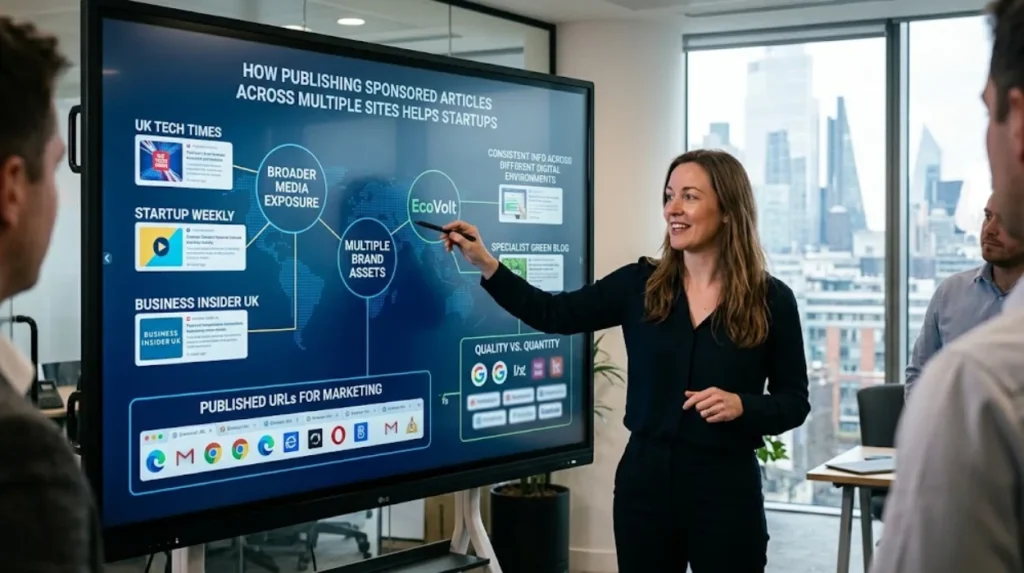 Startup Sponsored Content by Time Intelligence Media Group 1 How does publishing sponsored articles across multiple sites help startups?