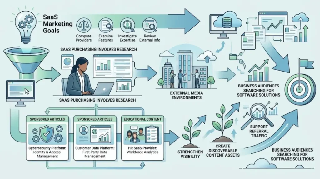 SaaS Sponsored Content by Time Intelligence Media Group 1 How does sponsored content support SaaS marketing goals?