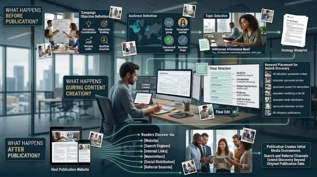 How does the content distribution process work?