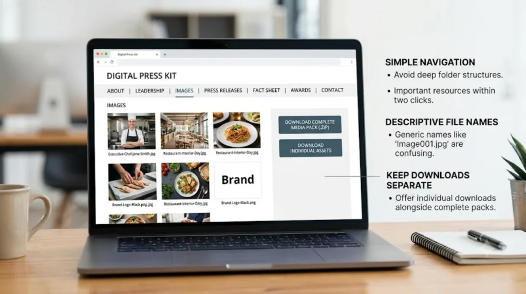 How to Build a Digital Press Kit That Captures the Attention of Top Food and Travel Journalists 1 How should a digital press kit be organised?