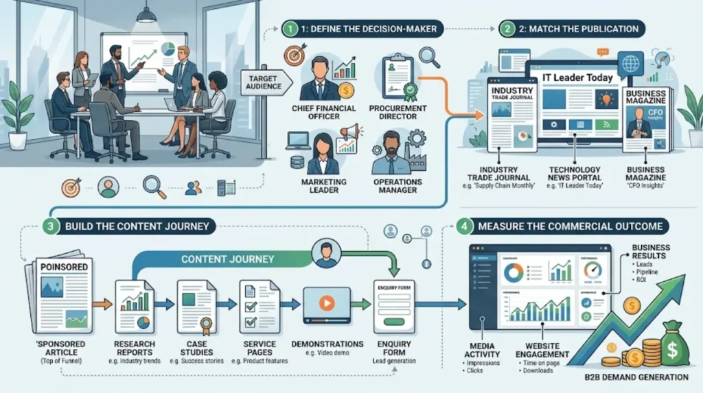 How should businesses choose a sponsored content strategy?