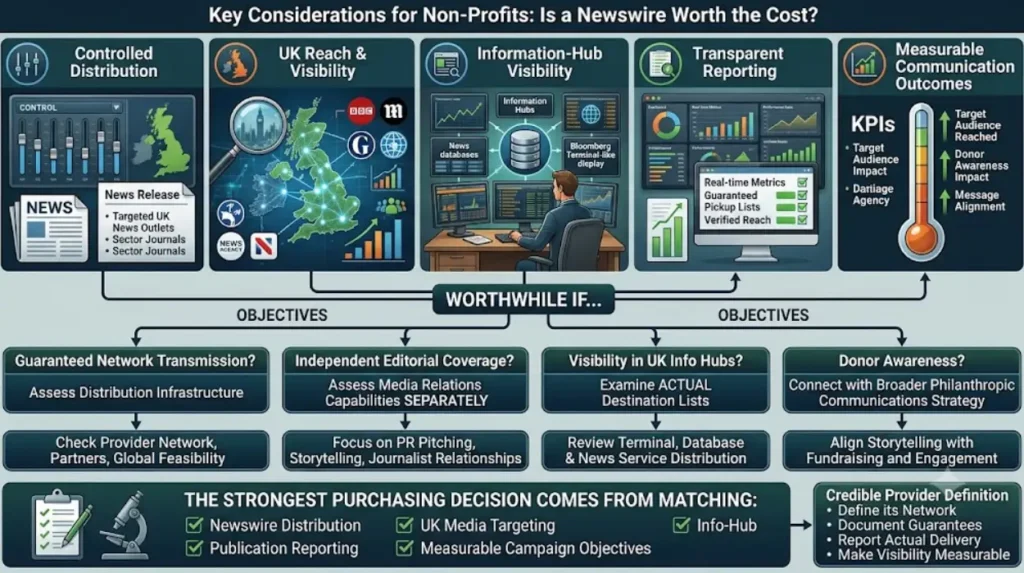 Is a professional newswire service worth the investment for a non-profit?