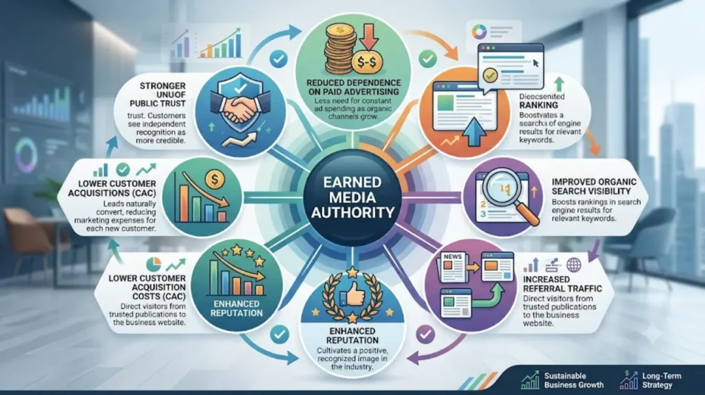 The Direct Impact of Earned Media Authority on Slashing Customer Acquisition Costs for Venues 2 What are the long-term business benefits of earned media authority?