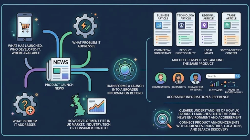 What can readers learn from product launch news coverage?