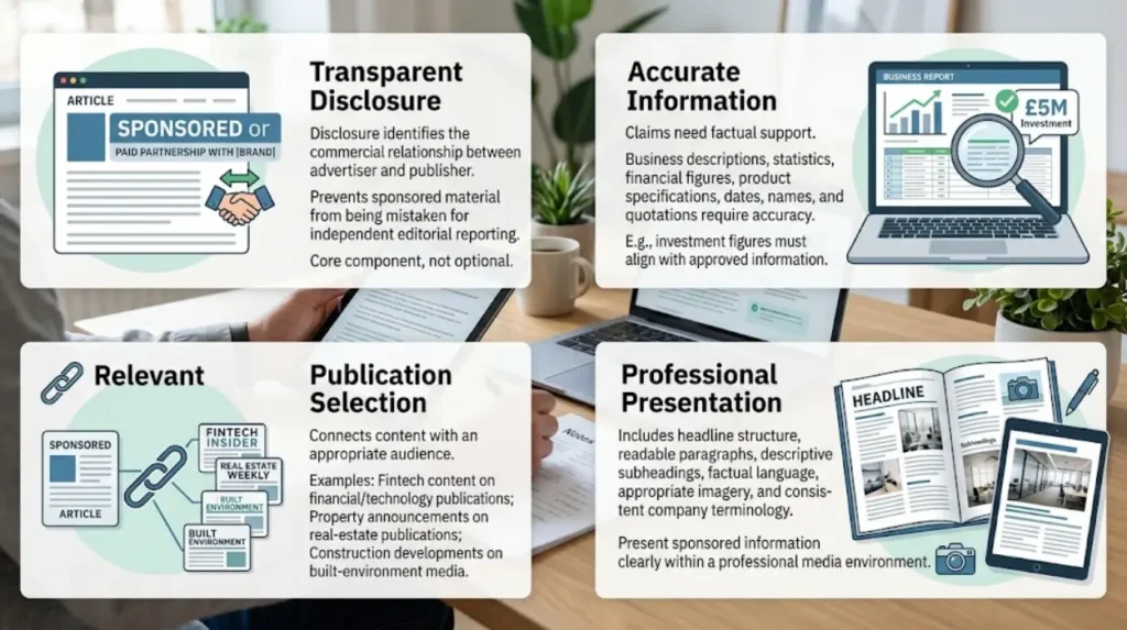 What components define a credible sponsored content campaign?