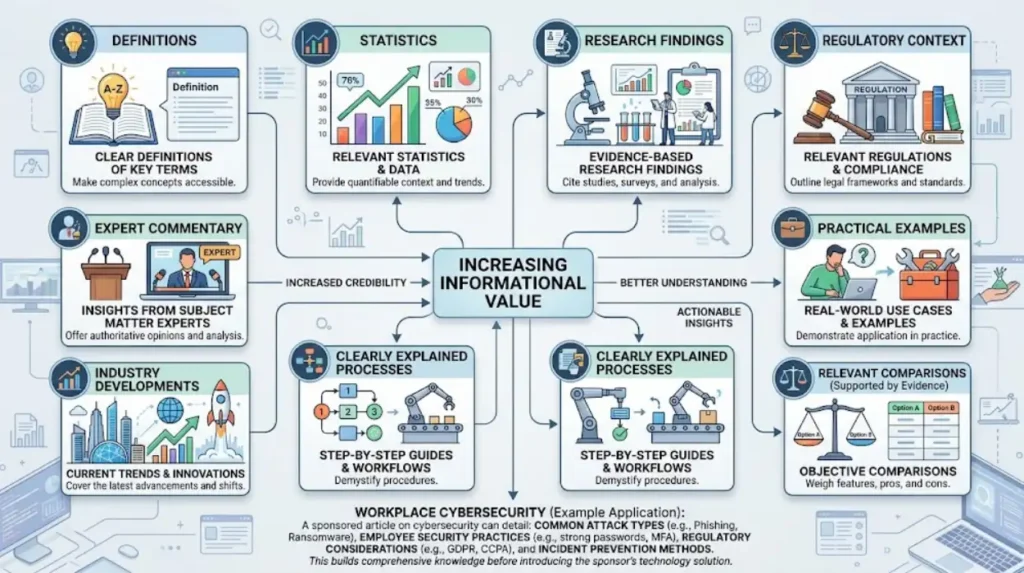What content elements improve informational value?