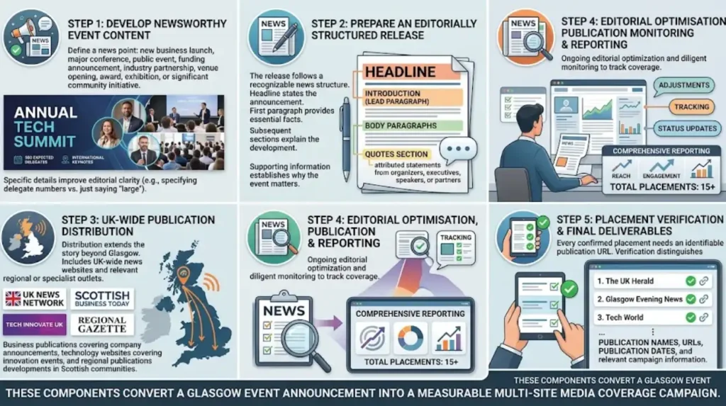 What does a 15-site event coverage campaign include?