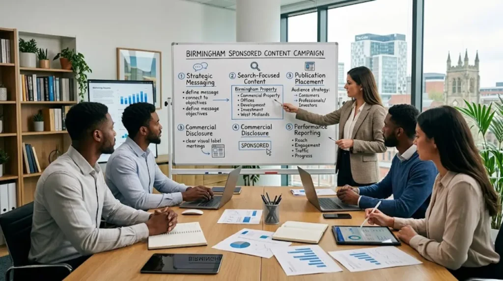 What does a Birmingham sponsored content campaign include?