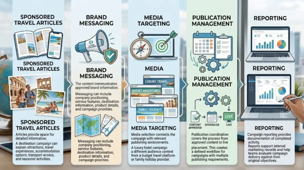 Travel Sponsored Content by Time Intelligence Media Group 2026 1 What does a travel sponsored content campaign include?