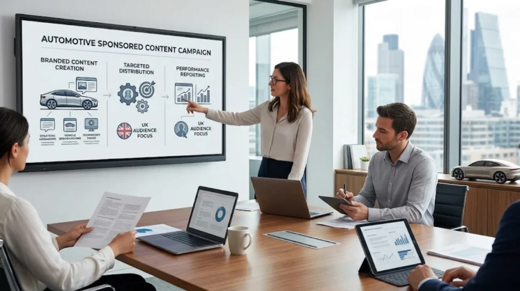 Automotive Sponsored Content by Time Intelligence Media Group 1 What does an automotive sponsored content campaign include?