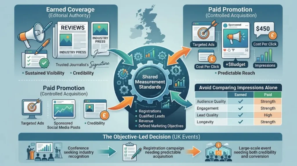 Earned vs Paid Event Coverage: What Delivers Better ROI 2 What is the best ROI approach for UK event marketers?