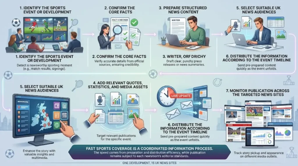 What is the overall process for reaching 15 UK news sites fast?