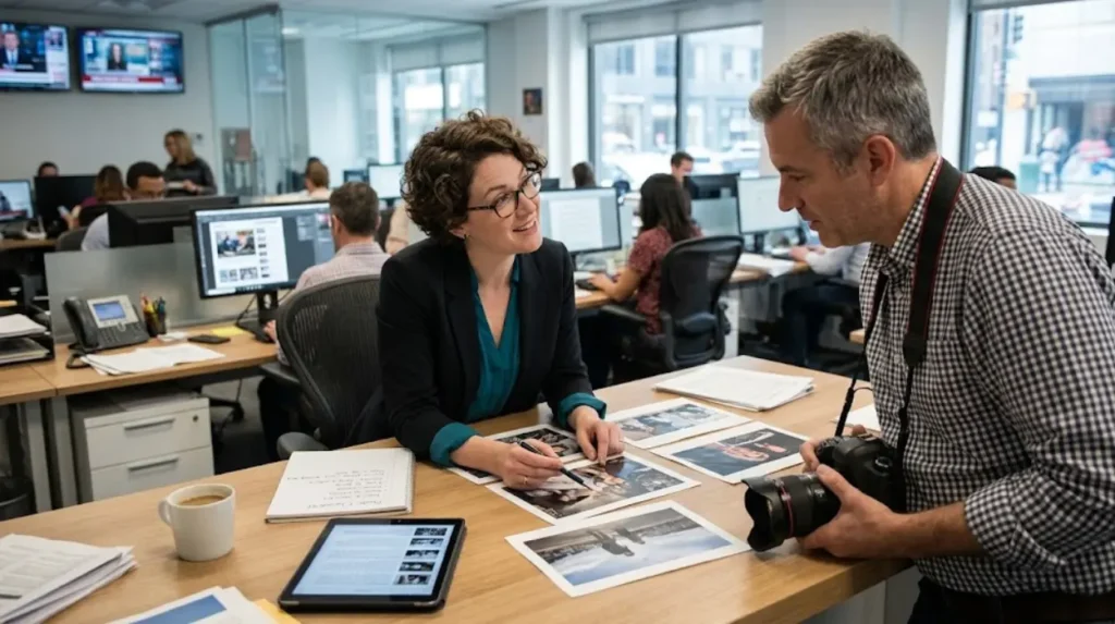 What makes an event photograph suitable for news publication?
