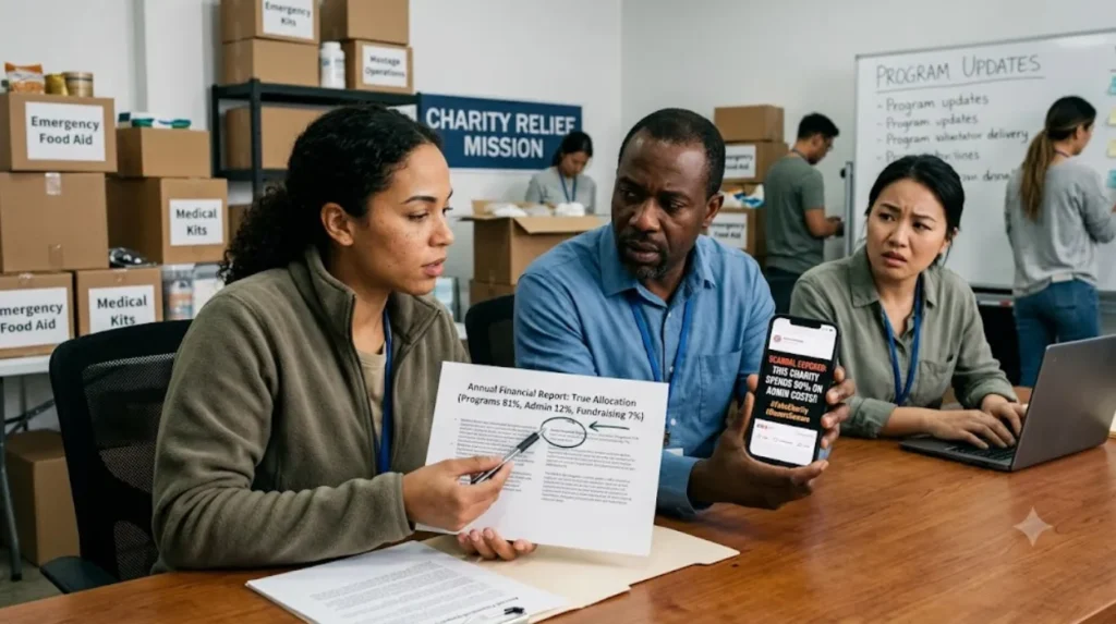 What misinformation commonly affects charities?