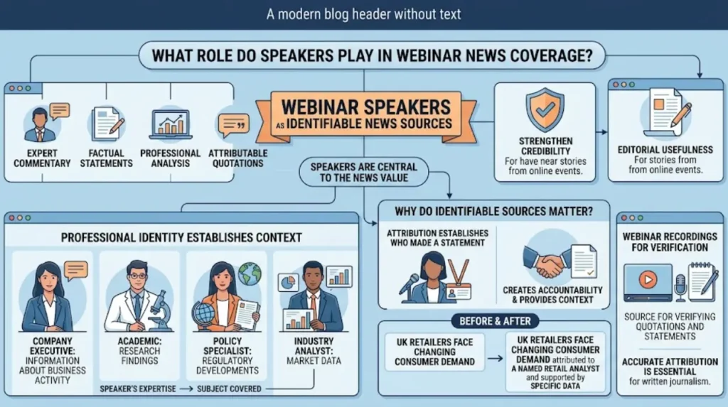 How Webinars Earn Coverage Across 15 UK News Sites 1 What role do speakers play in webinar news coverage?