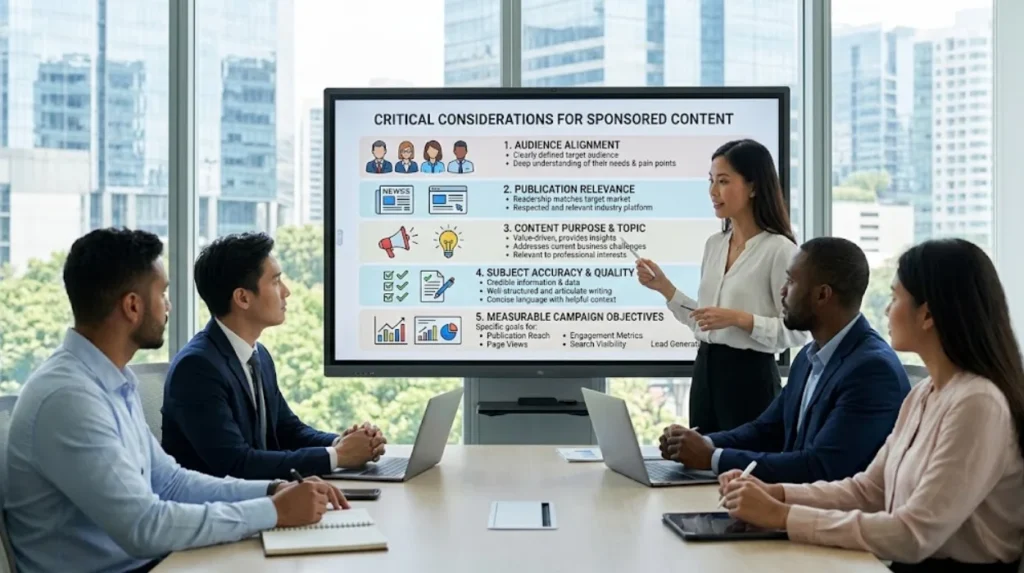 What should B2B brands consider before publishing sponsored content?