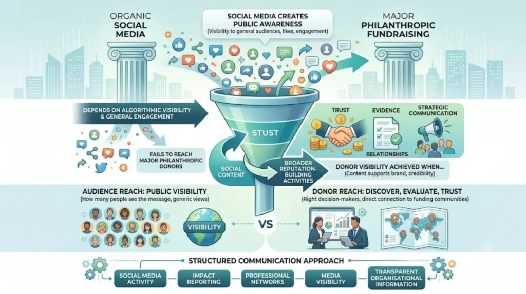 What should NGOs understand about social media and philanthropic fundraising