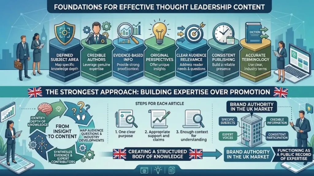 What should organisations focus on when developing thought leadership content