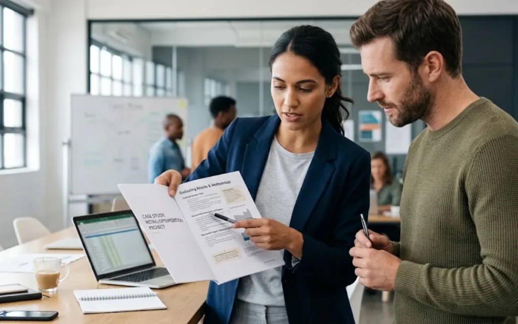 What should readers look for when evaluating a sponsored case study?