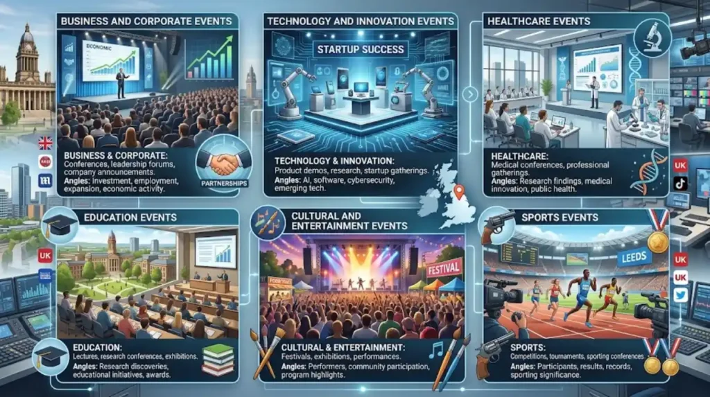 How Leeds Events Reach 15 UK News Websites 1 What types of Leeds events receive UK news coverage?