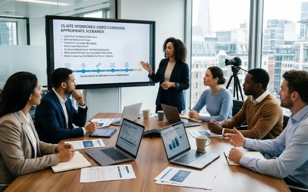 When is a 15-site sponsored video campaign appropriate?