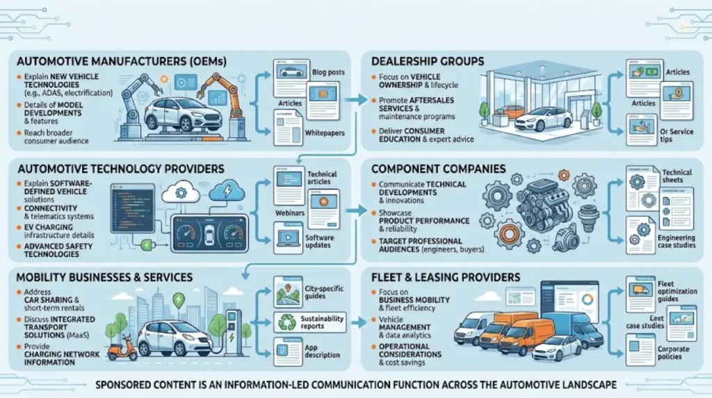 Why Automotive Brands Use Sponsored Content in the UK 2 Which automotive businesses use sponsored content?