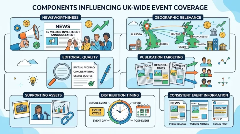 Which components influence UK-wide event coverage?