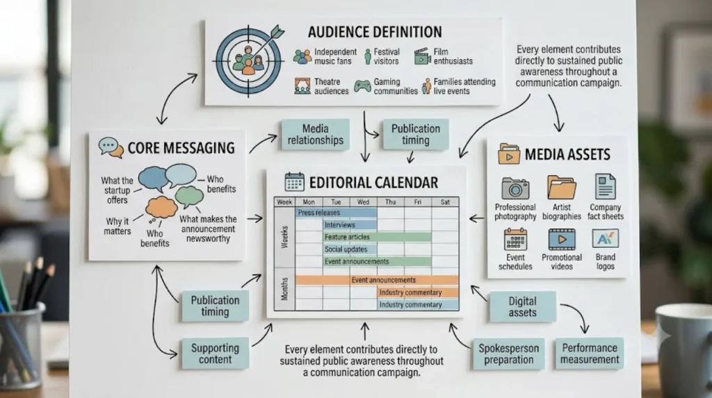 Why New Entertainment Startups Fail to Build Buzz Without a Structured Media Visibility Strategy 1 Which elements build an effective media visibility strategy?