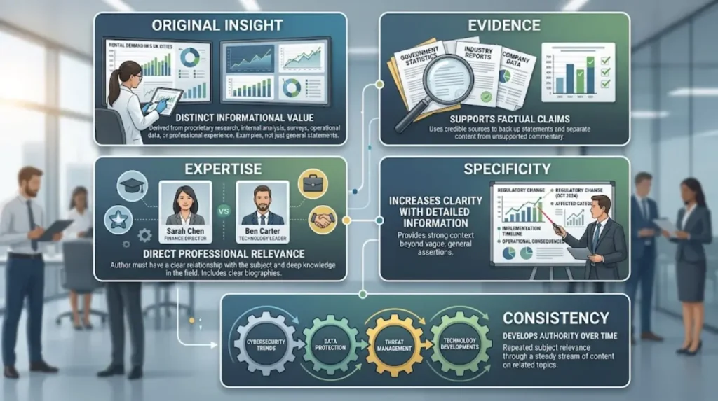 Which elements make thought leadership content authoritative?