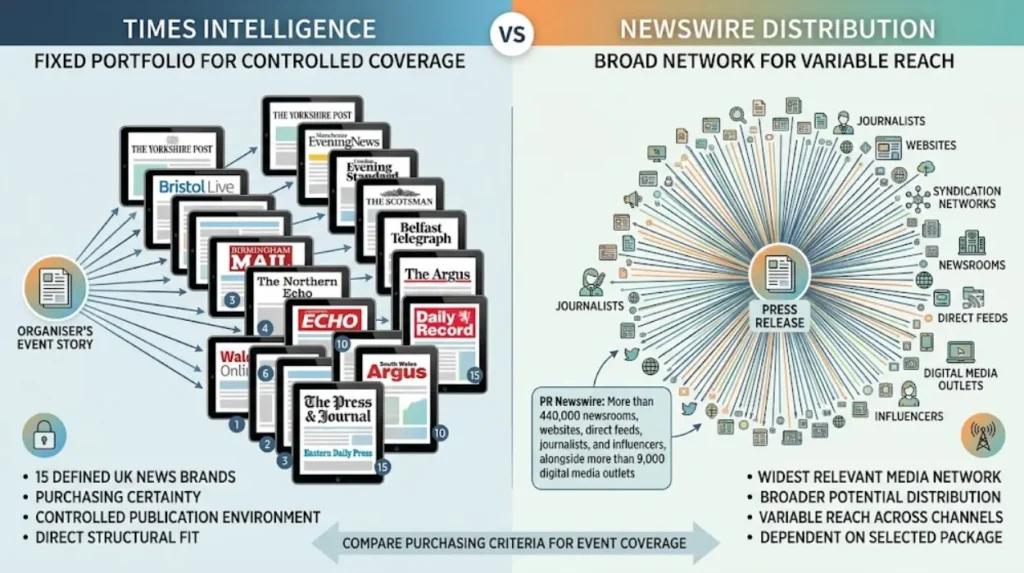 Which option gives an event organiser more controlled 15-site coverage?