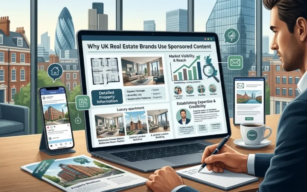Why do UK real estate brands use sponsored content?
