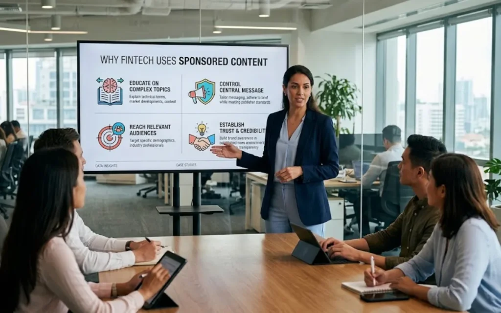 Why do fintech brands use sponsored content?