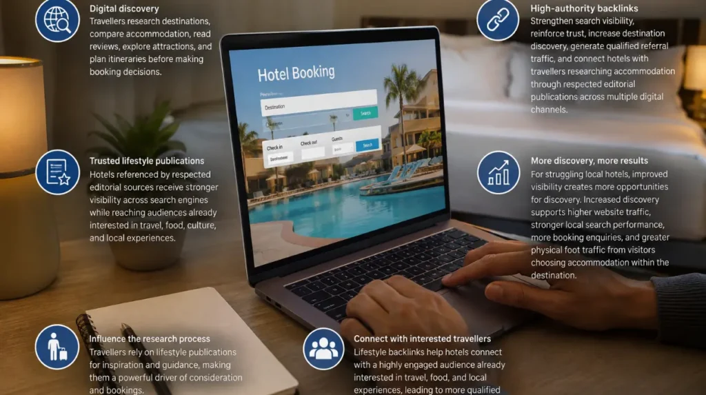 Why do high-authority lifestyle backlinks remain important for local hotels?