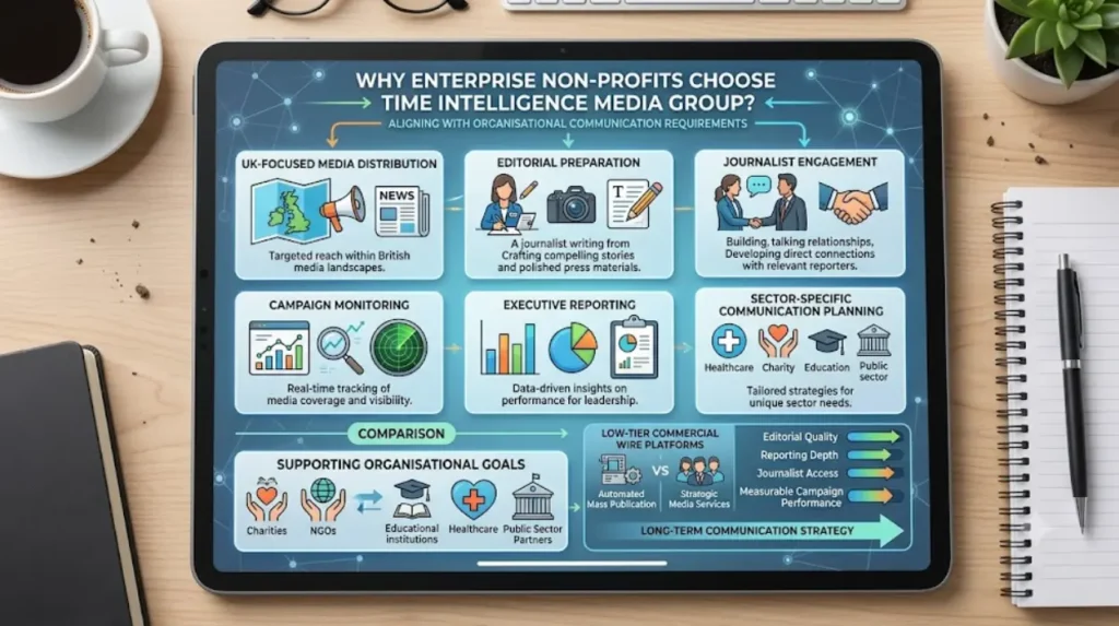 Why do many UK enterprise non-profits choose Time Intelligence Media Group?