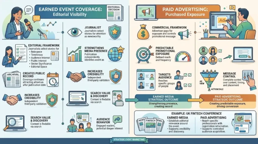 Earned vs Paid Event Coverage: What Delivers Better ROI 1 Why does earned event coverage often produce different value from paid advertising?