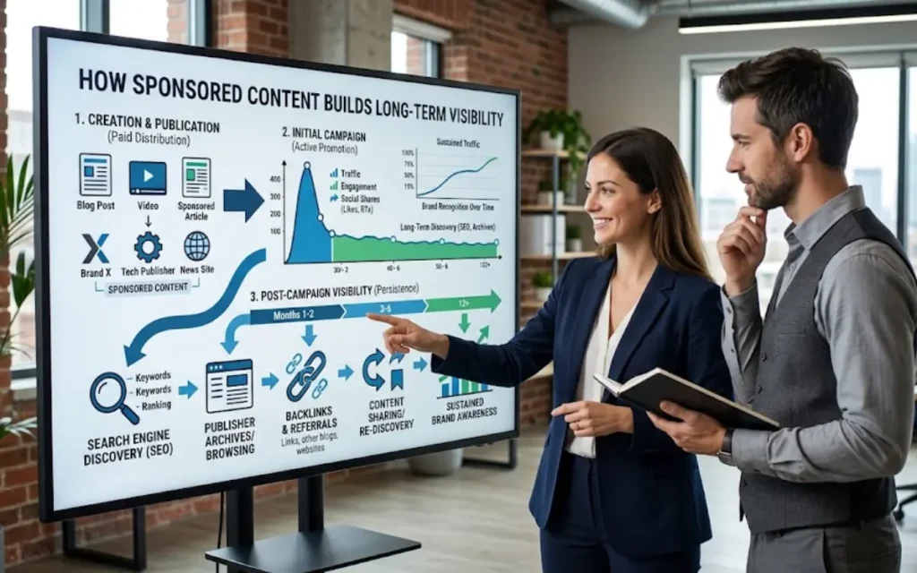 Why does sponsored content matter for long-term brand visibility?