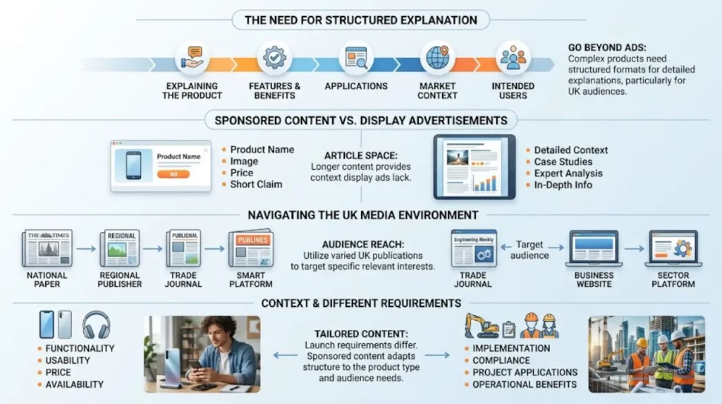 Why is sponsored content relevant to UK product launches?