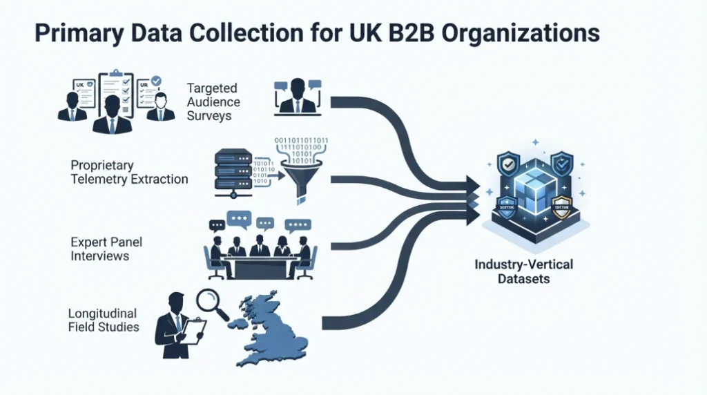 How do UK B2B organizations gather primary data