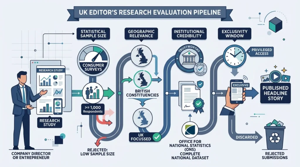 How do UK editors evaluate research for publication