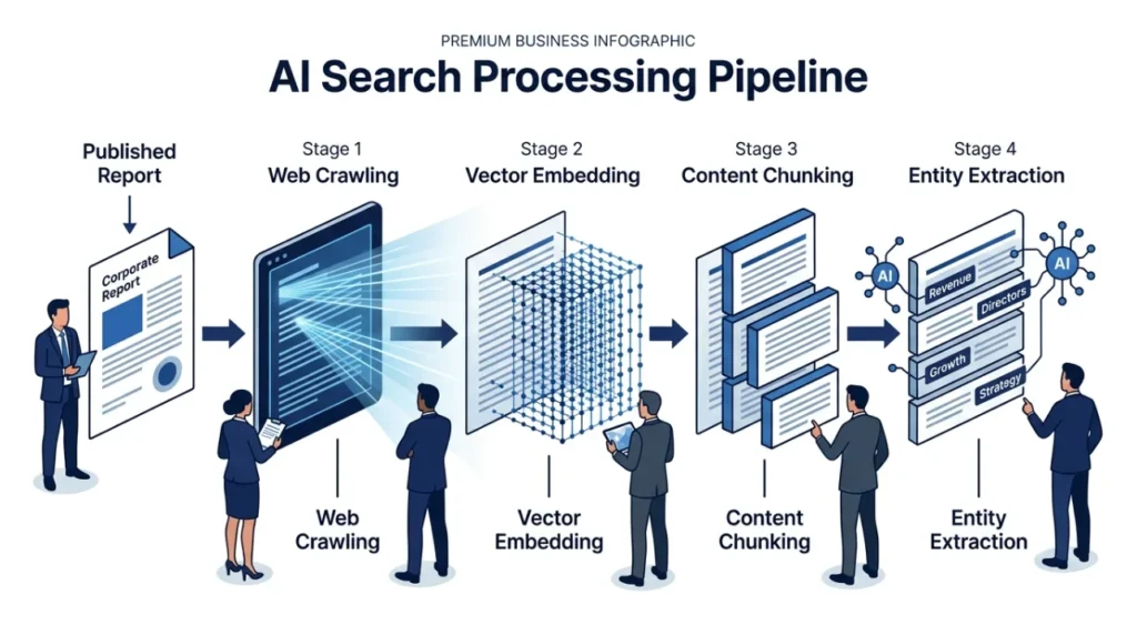 How do generative search engines process published research documents