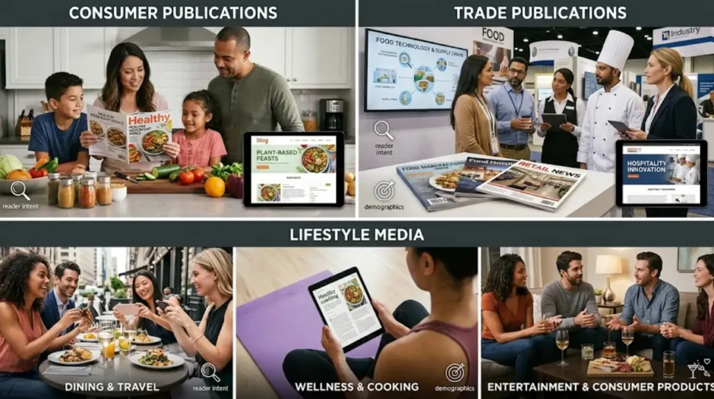 How do publishers select the right audience for food and drink content?