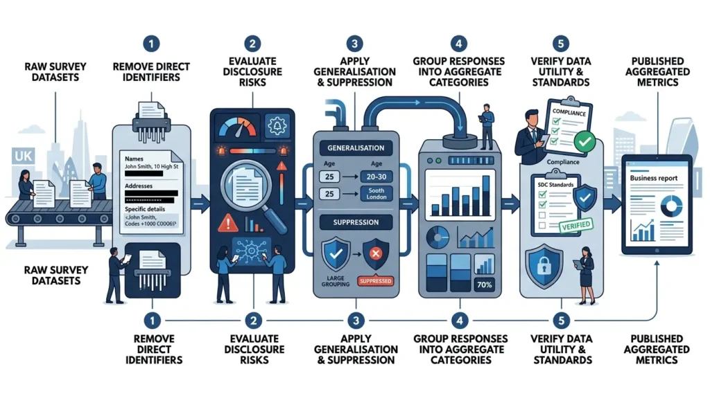 How to Anonymise and Aggregate Respondent Data So a UK Survey Report Is Ready for Publication in 2026 1 How do you transition from raw survey datasets to published aggregated metrics 2