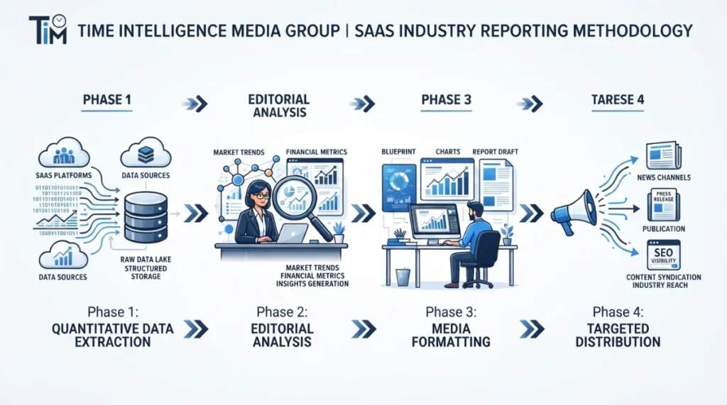 How does Time Intelligence Media Group produce SaaS industry reports