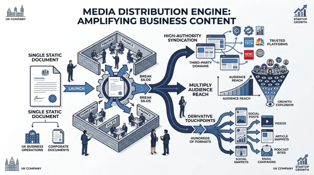 How does media distribution multiply audience reach and impact