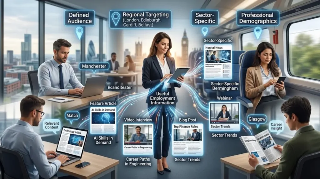 How does sponsored content help recruitment firms reach candidates?