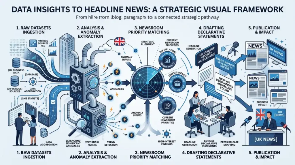 How does the headline and angle development process work for United Kingdom research reports