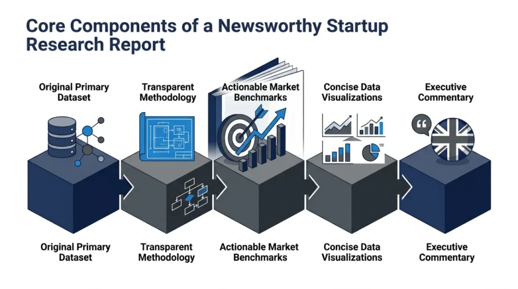 What Core Components Make a Startup Research Report Newsworthy