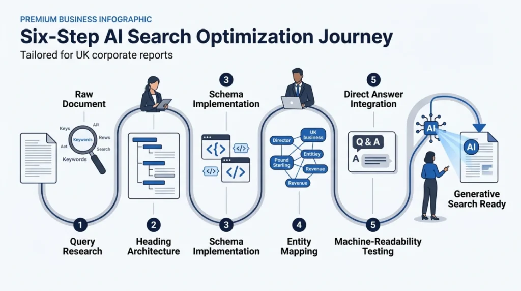 How to Structure Reports for AI Search Visibility 2026 1 What Step by Step Process Optimises Reports for AI Search Engine Visibility