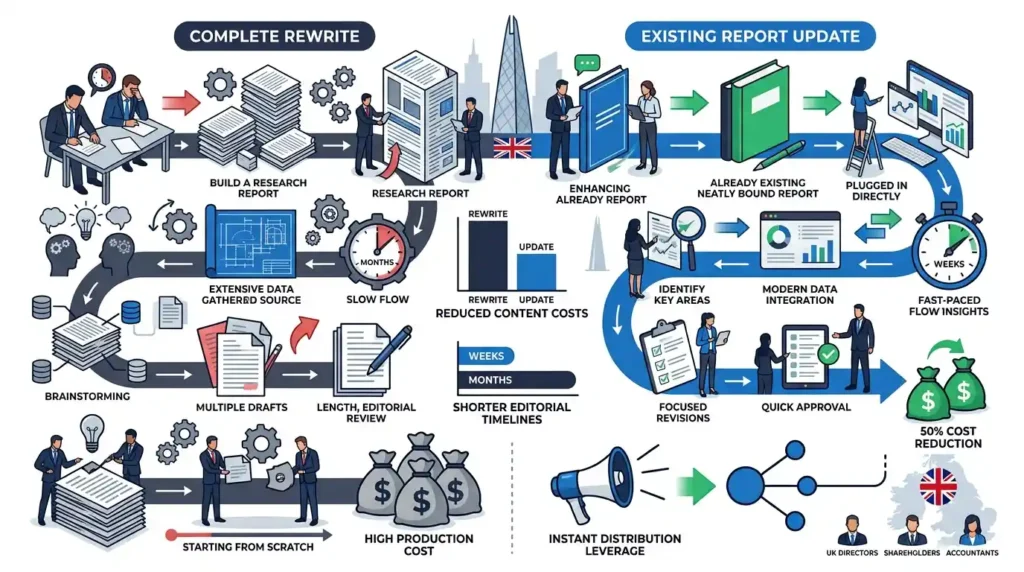 When Should a Brand Update an Existing Research Report Rather Than Publish a New One in 2026? 2 What are the cost and efficiency benefits of updating versus rewriting